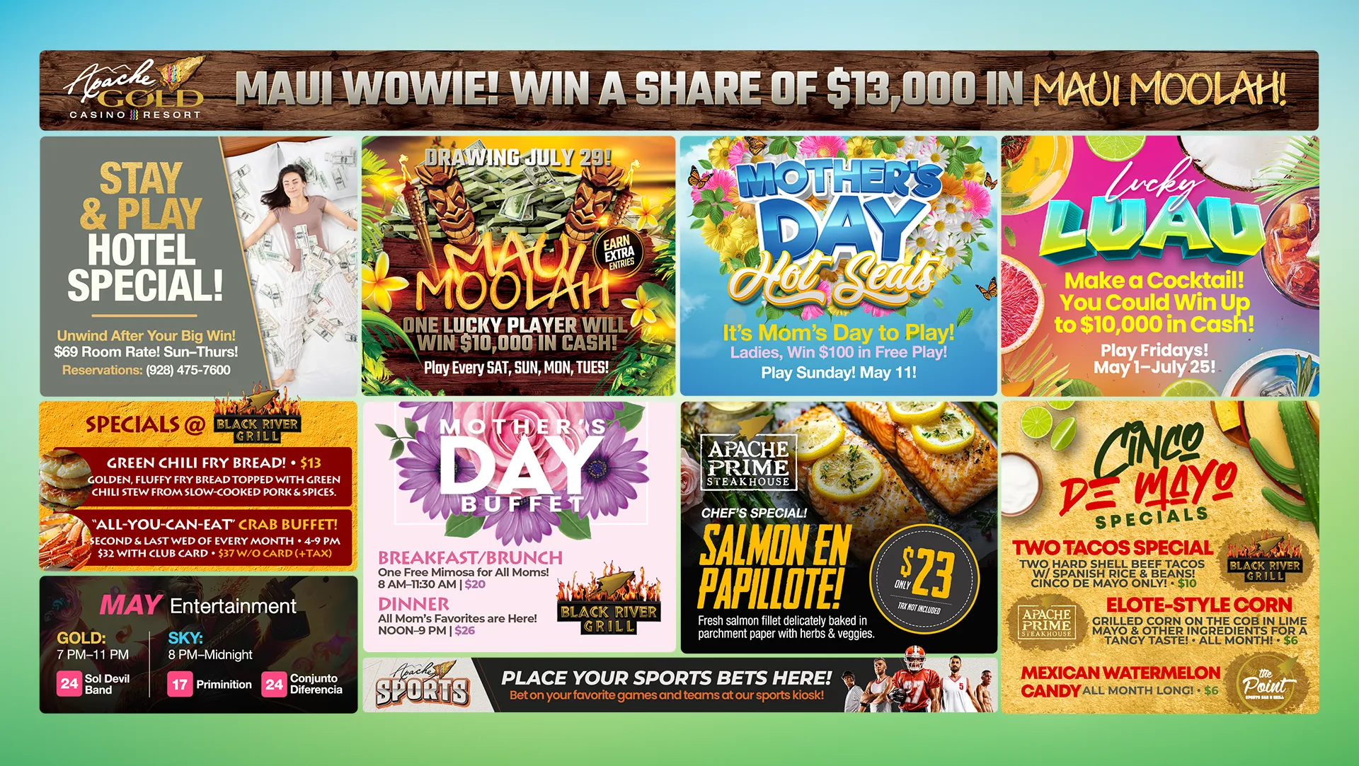 Maui Wowie! Specials at Apache Gold Casino